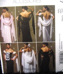 5147 GRACEFUL SHEER ARM BANDS WITH DRAPES SM-XL LENGTH PATTERN