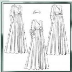 5155 MCCALLS RENAISSANCE FLOOR DRESS, BELT,  TRAIN, CAP PATTERN 8-14,16-22