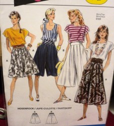 5158 BURDA SO EZ CULOTTES PANTSKIRT LENGTHS PATTERN 8-20 UNCUT
