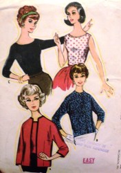 5158  MCCALLS 1959 TUCK IN BLOUSE, BUTTON OR NOT BOX JACKET PATTERN 14 34B