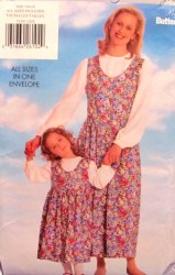 5159 MS/GIRLS TIED DIRNDL JUMPER,LS TOP PATTERN 6-18,2-6X