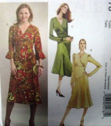 5178  MCCALLS GLAM MIDRIFF WRAP BODICE EMPIRE A-DRESS PATTERN 6-12, OR 14-20 CHOICE UNCUT