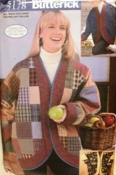 5178 CURVED OVERSIZED REVERSIBLE PATCHWORK JACKET PATTERN 8-22