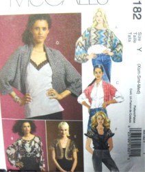 5182 SHORTIE POPOVERS, SHRUGS PATTERN LG-XL, XS-M