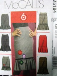 5184 6 LOWER FLOUNCE STRT CONTOUR SKIRT 4 LENGTHS PATTERN 4-18