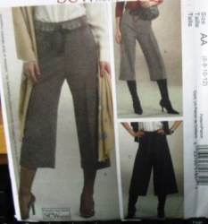5185 STRT PANTS,FLARE GAUCHOS,BELT,SASH PATTERN 6-12,14-20