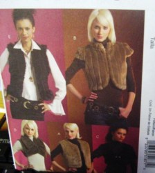 5187 FAUX FUR LINED VESTS, JACKET LENGTHS PATTERN 14-20,6-12