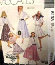 5193 CIRCULAR SKIRT 3 LENGTHS POODLE/RECORD OR NOT PATTERN 10