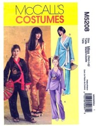 5208 ADLT/GIRL ASIAN ROBE LENGTHS,PANTS COSTUME PATTERN 4-18