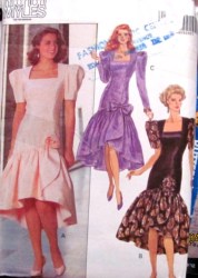 5213 DROP WAIST SHAPED SS-LS DRESS,PETTICOAT PATTERN 14-18