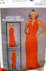 5230  Butterick  7 WAY WONDER KNIT, TIED LONG DRESS PATTERN 30.5-38''b Uncut