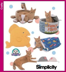 5233 CUTIE SHAPED CAT BEDS, PILLOWS, KITTY SACK PET PATTERN
