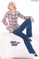 5236 JERSEY TANK TOP,CARDIGAN JACKET,BELT,PANTS 70S PATTERN 12