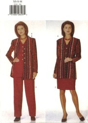 5242 EZ BUTTON TOP SLVS OR NOT,SKIRT,PANTS PATTERN XS-M,L-XL
