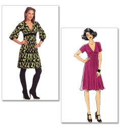 5242 EZ JERSEY GIRL MIDRIFF FLARE PLEAT DRESS PATTERN 8-14