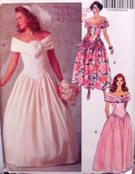5252 DROP WST OFF SHLDR GOWN LENGTHS, PETTICOAT PATTERN 12-16