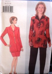 5258 BUTTERICK  LONG BUTTON TUNIC TOP LENGTHS, SKIRT, PANTS PATTERN 20-24 UNCUT