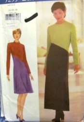 5259 EZ CONTRAST A-DRESS LENGTHS,COLLAR OR NOT KNIT PATTERN 8-18