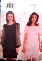 5264 BIAS PULLOVER FLOUNCE SS-LS A-DRESS PATTERN 6-10,18-22