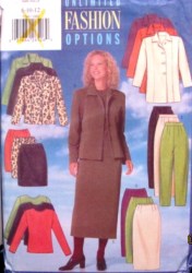 5266  butterick EZ JACKET LENGTHS, LONG SLEEVE  JERSEY TOP, SKIRT, PANTS PATTERN 8-24 3 SIZES UNCUT CHOICE