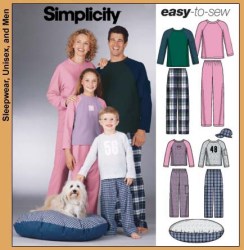 5271  Simplicity FAMILY KIDS LOUNGE TOPS, BOTTOMS, CAP,  PET BED PATTERN uncut