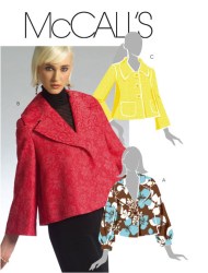 5276 MCCALLS LOOSE UNLINED UNDERLAY SWING JACKET PATTERN 6-14, 14-20 CHOICE