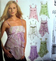 5293 EZ STRAPPY EMPIRE BABYDOLL SHAPE TOP LENGTHS PATTERN 12-18
