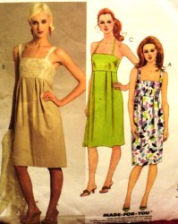 5315 STRAPPY EMPIRE HALTER DRESS,OVERLAY PATTERN 4-10