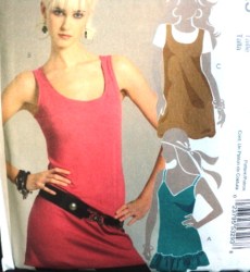 5325 JERSEY GIRL SLVLSS BUBBLE-RUFFLE TUNIC PATTERN L-XL,XS-M