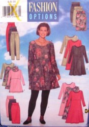 5325 EZ MAT FLARE DRESS LENGTHS,TUNIC,BOTTOMS KNIT PATTERN 6-10