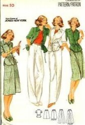 5334 Butterick NY DESIGNER JACKET,  STRAIGHT SKIRT, PANTS 70S PATTERN 10 & 8 UNCUT