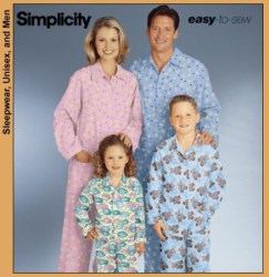 5338  SIMPLICITY UNISEX ADULT, KIDS PJ TOPS, BOTTOMS PATTERN XS-L,XS-XL