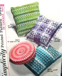 5340 SIMPLICITY 1963 SMOCKED SHAPED PILLOWS,INSIDE PILLOW COVER PATTERN