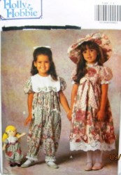 5345 HOLLY HOBBIE DRESS,PARTY PANTS JMPST,HAT,DOLL PATTERN 1-6