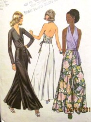 5355 72 FLARE PANTS,WRAP TIE BLOUSE,HLTR TOP PATTERN 8,10,14