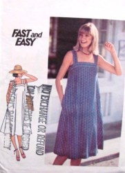 5370  Butterick 70S LOOSE FLARE STRAPPY TENT DRESS EASY PATTERN  14 uncut