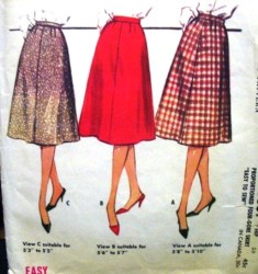 5381 1960 PROPORTIONED 4 GORE SKIRT 3 PC PATTERN 26''WST