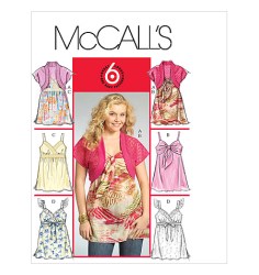 5402 KNIT SHORTIE SHRUGS,STRAPPY BABYDOLL TOPS PATTERN 26-32W