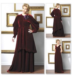 5405 BUTTERICK TUX BACK JACKET, EMPIRE SHEATH DRESS VICTORIAN PATTERN 6-12 UNCUT