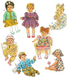 5415 SIMPLICITY BABY DOLLS 12- 22'' DRESS,J ACKET, SUNDRESS, UNDIES PATTERN