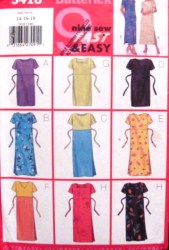 5418  Butterick 9 EZ PULLOVER EMPIRE TIE SS DRESS LENGTHS PATTERN 14-24 2 sizes choice uncut