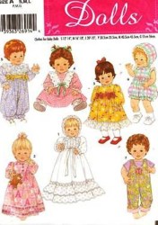 5419 8099 SIMPLICITY BABY DOLL 12-22'' FORMAL OVERALL UNDIES SUNSUIT PATTERN UNCUT