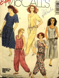 5426 EZ LOOSE DROP WST JUMPSUIT SS OR NOT,DRESS PATTERN 8-12