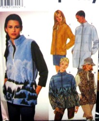 5427 FLEECE,QUILT, FUR ZIP VEST, SPORTY JACKET PATTERN L-XL,XS-M