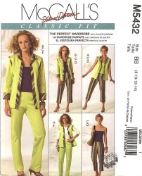 5432 MCCALLS PLETSCH JACKET, VEST, STRETCH TOP, CAPRIS, PANTS PATTERN 8-14, 16-24