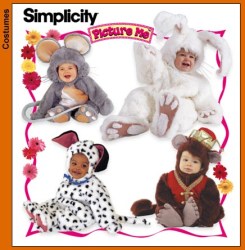 5432 4001  FURRY MOUSE, MONKEY, DOG, BUNNY PATTERN 1/2-4