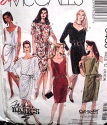 5436 SASSY BLOUSON SARONG PEGGED DRESS SLVS OR NOT PATTERN 10-14