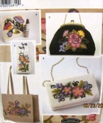 5450 CREWEL EMBROIDERY TOTES,WALLET,EVE BAG,CASE PATTERN