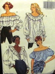 5463 OFF SHOULDER OR NOT RUFFLE PEASANT/ POET TOP PATTERN 6-16