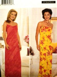 5472 STRAPPY LONG DRAPE BIAS SLIP DRESS PATTERN 6-10,18-22